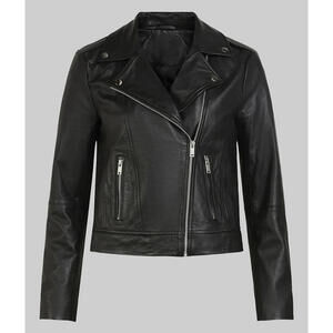 NEW, Boss Cindy Crawford Leather Jacket in Black Size 14 #SJ2002